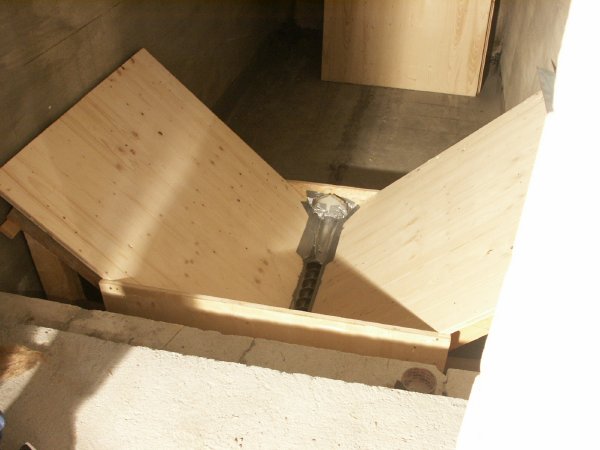 Vorbereitung f�r den Schr�gboden